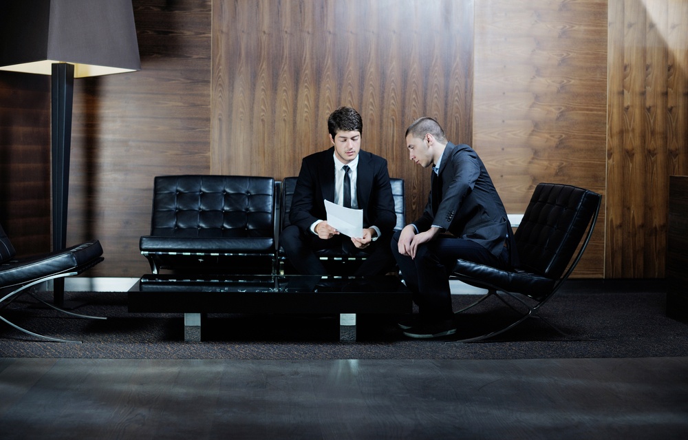 business people shaking hands make deal and sign contract